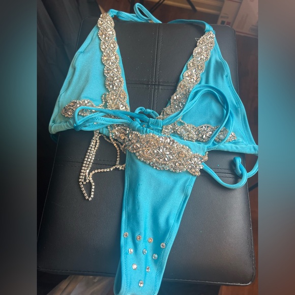 BLUE BLING
STRING BIKINI - HANDMADE
FANCYBY FRANCESCAWATSON
DESIGNER SWIMWEAR - Picture 4 of 4